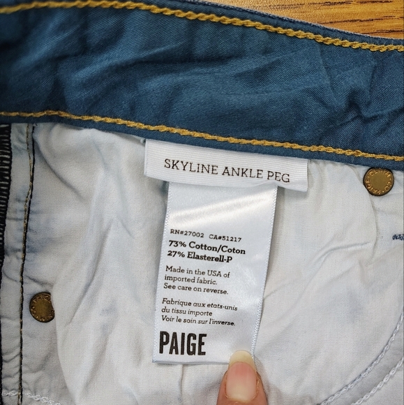 Paige women's Skyline ankle peg jeans, size 30, mid rise, skinny, cotton blend. - Picture 16 of 16